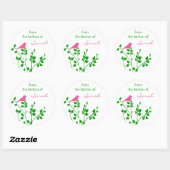 Bird Personalisiert Pink Green Baking Stickers (Blatt)
