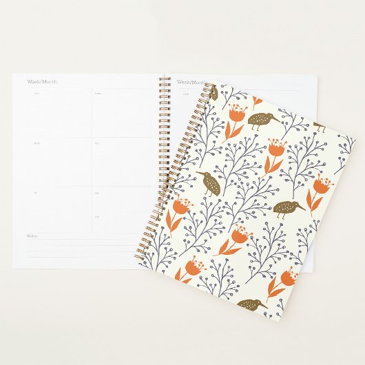 Bird Pflanze Spiral Planner Planer