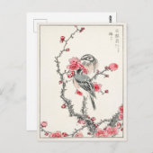 Bird Plum Tree Vintag Antique Japanische Kunstdruc Postkarte (Vorne/Hinten)