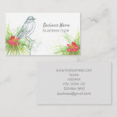 Bird Pollen Cone Pine Tree Branche Wasserfarbe Visitenkarte (Vorne/Hinten)