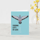 Bird Poo Viel Glück Grußkarte Karte (Gelbe Blume)