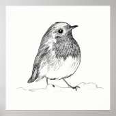 Bird Poster / Wall Art Robin (Vorne)