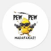 Bird Print Relax Fit Swea - Uni Erwachsene - Weiß Runder Aufkleber (Vorderseite)