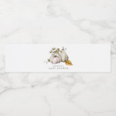 Bird Pumpkin Watercolor Babydusche Wasserflaschenetikett (Einzelnes Label)