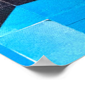 Bird Quilt Pattern Blue Sky Peace of Mind Calming Poster (Ecke)