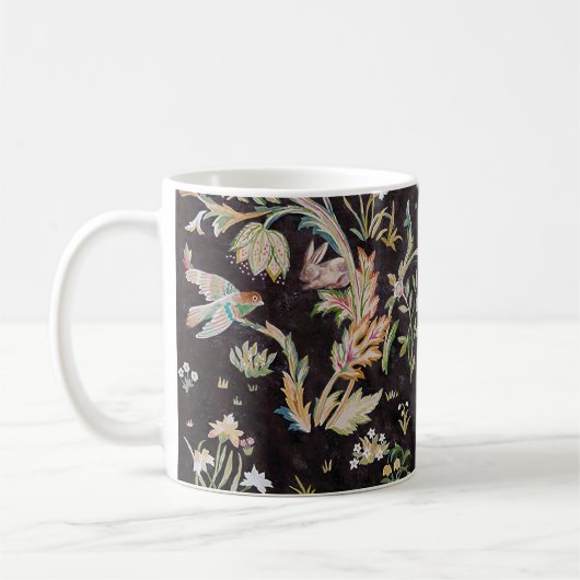 Bird & Rabbit im Blumengarten, William Morris Kaffeetasse (Links)