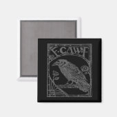 Bird Raven Crow F Caw F Slogan Graphic  Magnet (Vorderseite/Rückseite)