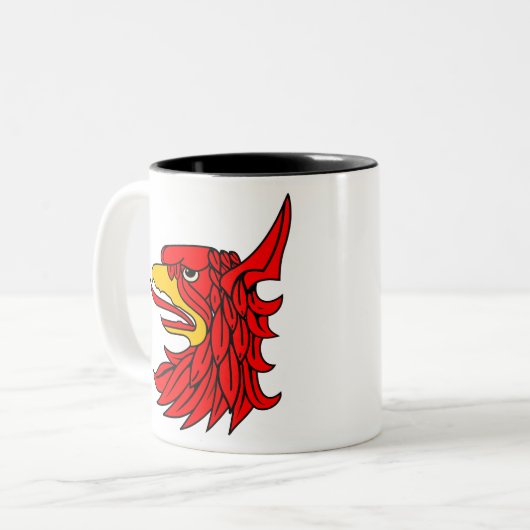 Bird Red Creature Beak Zweifarbige Tasse (Vorderseite Links)
