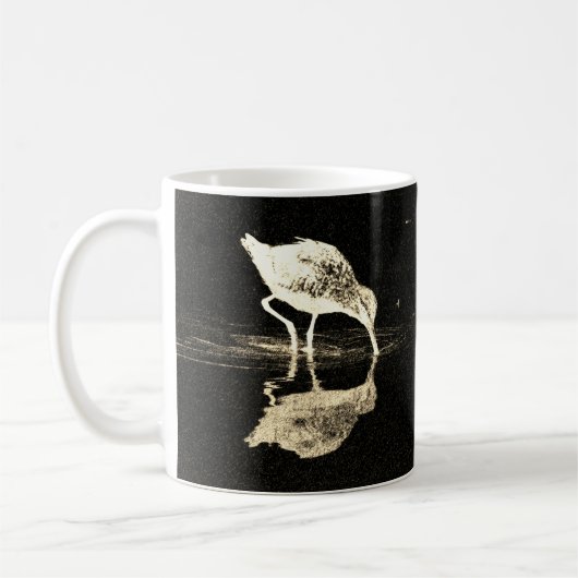 Bird Reflection Black and White Nature Lover Kaffeetasse (Links)