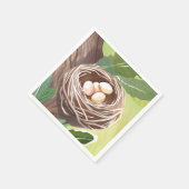 Bird’s Nest | Watercolor Eggs Nature Serviette (Ecke)