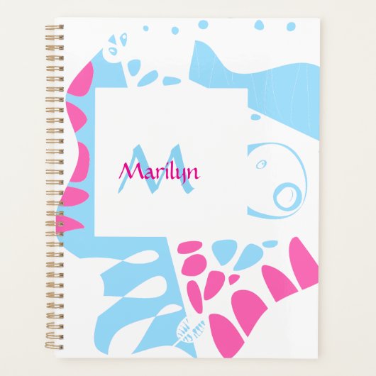 Bird’s Nest - White Blue Pink Name Planer (Vorderseite)