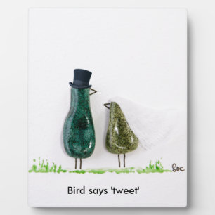 Bird sagt "tweet" fotoplatte