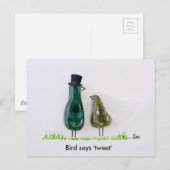 Bird sagt "tweet" postkarte (Vorne/Hinten)