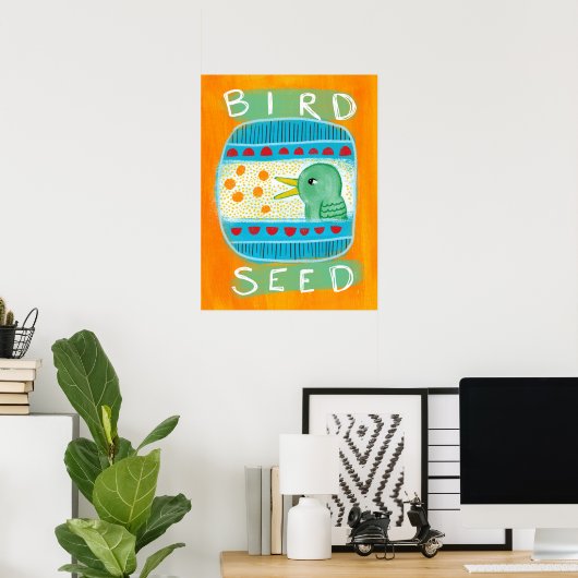 Bird Seed Poster Wand - Funny Bird (Heimbüro)