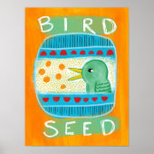 Bird Seed Poster Wand - Funny Bird (Vorne)