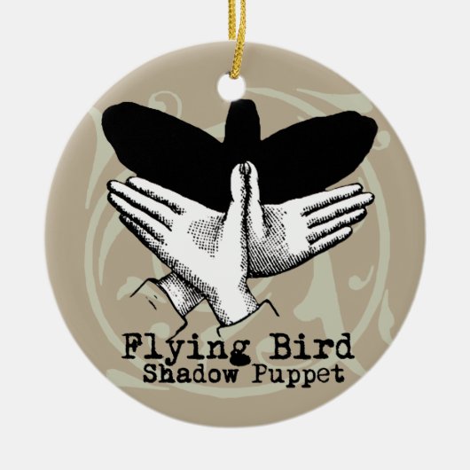 Bird Shadow Puppet Hand Vintag Keramik Ornament (Vorne)