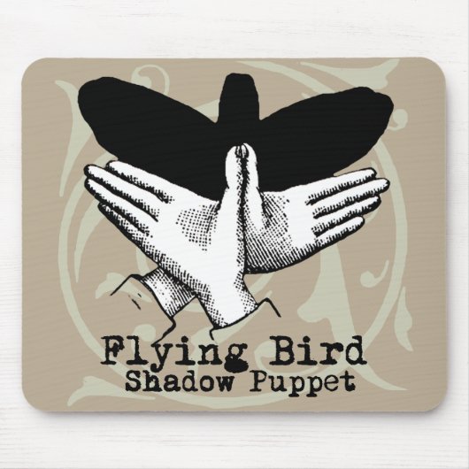 Bird Shadow Puppet Hand Vintag Mousepad (Vorne)