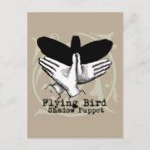 Bird Shadow Puppet Hand Vintag Postkarte (Vorderseite)