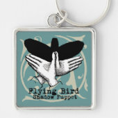 Bird Shadow Puppet Hand Vintag Schlüsselanhänger (Vorne)