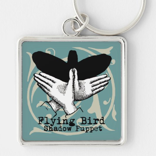Bird Shadow Puppet Hand Vintag Schlüsselanhänger (Vorne)