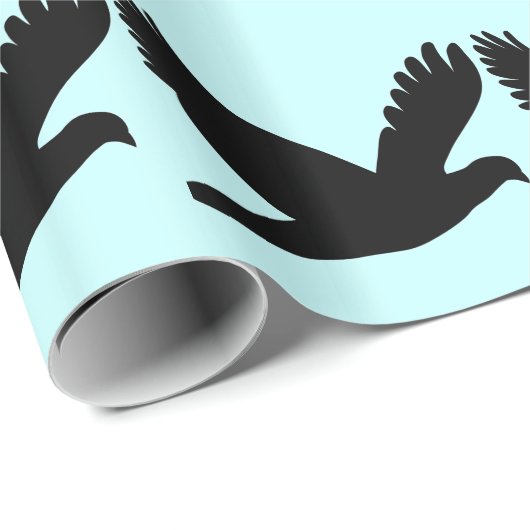 Bird Sihouette Gift Wrap Geschenkpapier (Rolleneckpunkt)
