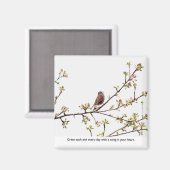 Bird Singing a Happy Song Magnet (Vorderseite/Rückseite)