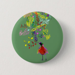 Bird Singing Button