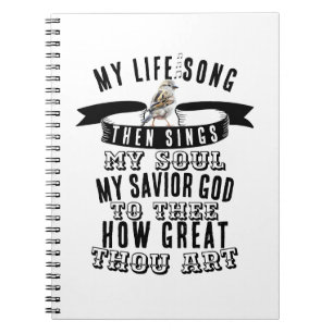 Bird Singing How Great You Art Hymn Christlich Notizblock
