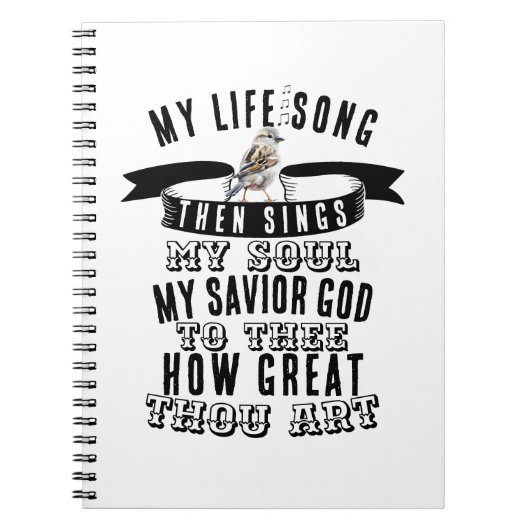 Bird Singing How Great You Art Hymn Christlich Notizblock (Vorderseite)
