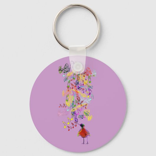 Bird Singing Schlüsselanhänger (Vorderseite)