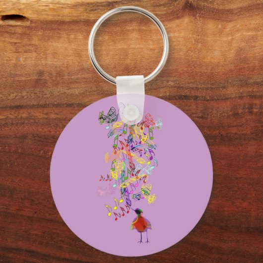 Bird Singing Schlüsselanhänger (Vorderseite)