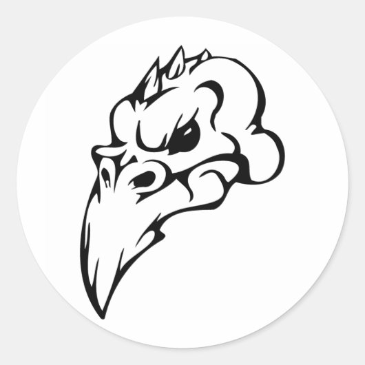 Bird Skull Runder Aufkleber (Vorderseite)