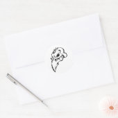 Bird Skull Runder Aufkleber (Umschlag)