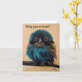 Bird Small, 4" x 5,6" Faltkarte Karte (Gelbe Blume)