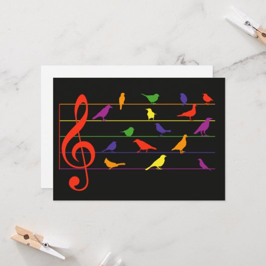 Bird Song, buntes Design Karte (Vorderseite/Rückseite Beispiel)