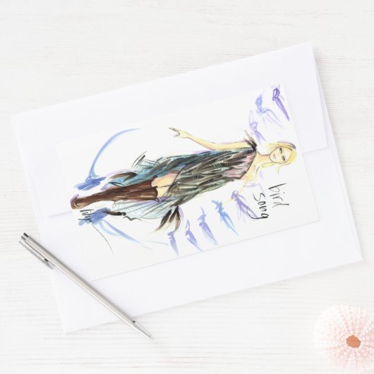 Bird Song Rechteckiger Aufkleber (Umschlag)