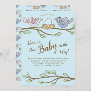 Bird Spring Baby Shower Co-Ed Gender Neutral Einladung