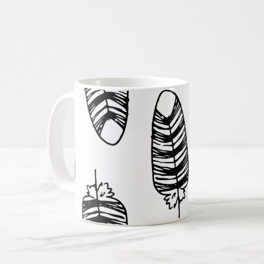 Bird striped feather pattern. Seamless pattern of Kaffeetasse (Vorderseite Links)