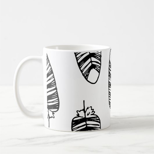 Bird striped feather pattern. Seamless pattern of Kaffeetasse (Links)