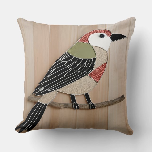 Bird Stylized Paper Artwork Kissen (Vorderseite)