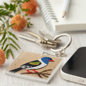 Bird Stylized Paper Artwork Schlüsselanhänger (Vorderseite rechts)