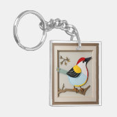 Bird Stylized Paper Artwork Schlüsselanhänger (Vorderseite links)