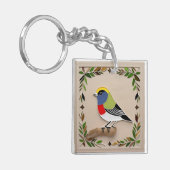 Bird Stylized Paper Artwork Schlüsselanhänger (Vorderseite links)
