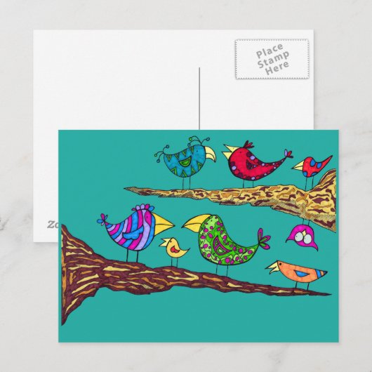 Bird Talk Postcard Postkarte (Vorne/Hinten)