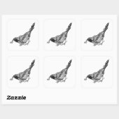 Bird Tattoo Quadratischer Aufkleber (Blatt)
