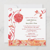 Bird Theme Refined Boho Wedding Einladung (Vorderseite)