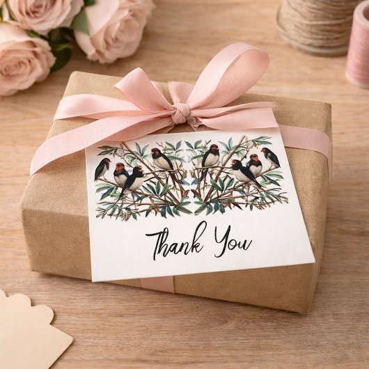 Bird Themed Dankeschön Karte