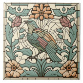 Bird tile Art Nouveau Fliese (Vorderseite)