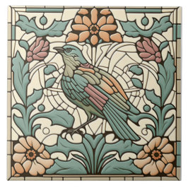 Bird tile Art Nouveau Fliese