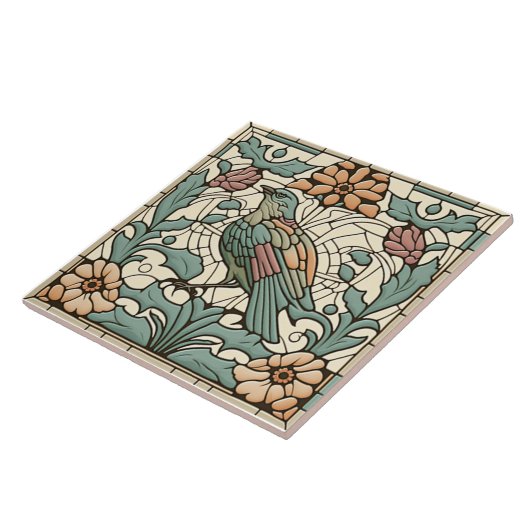 Bird tile Art Nouveau Fliese (Seite)
